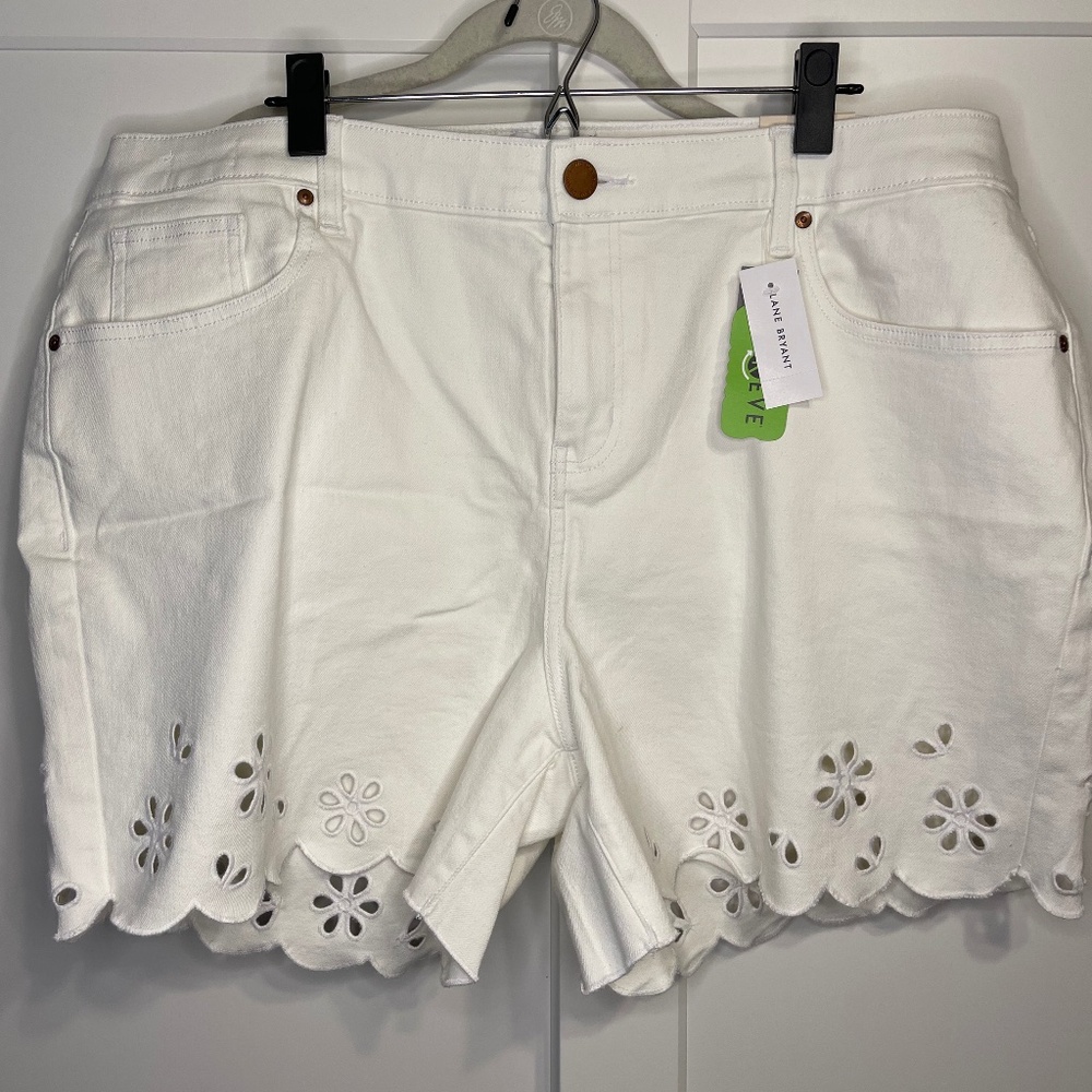 Lane Bryant Eyelet-Hem Boyfriend Fit Jean Short